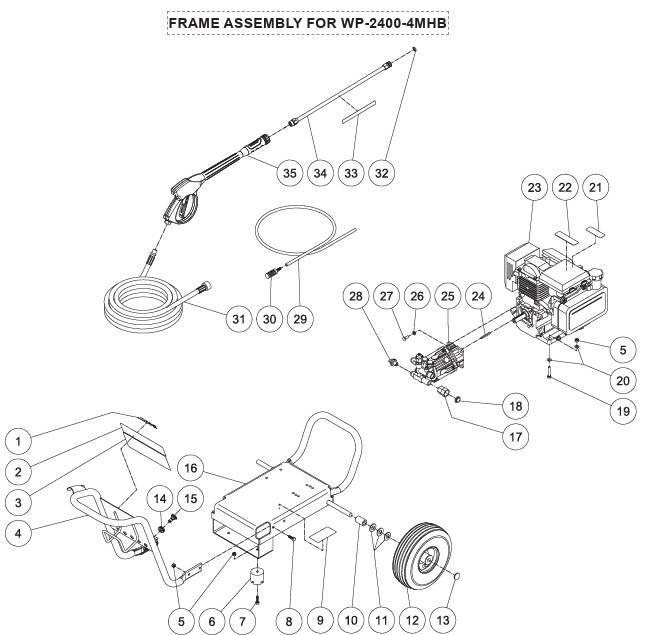 MITM WP-2400 pressure washer parts and manual